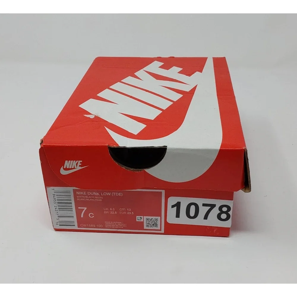 Nike Dunk Low Panda TD Toddler 7C Black White Sneakers CW1589-100 w/ Box